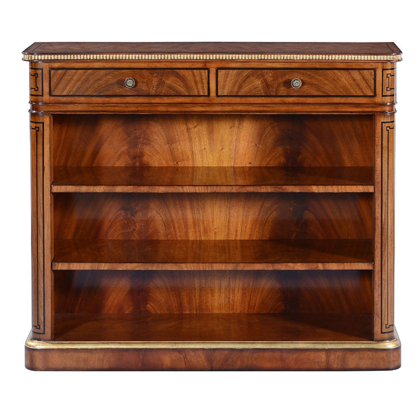 Thomas Hope style mahogany & gilded open bookcase - 42in