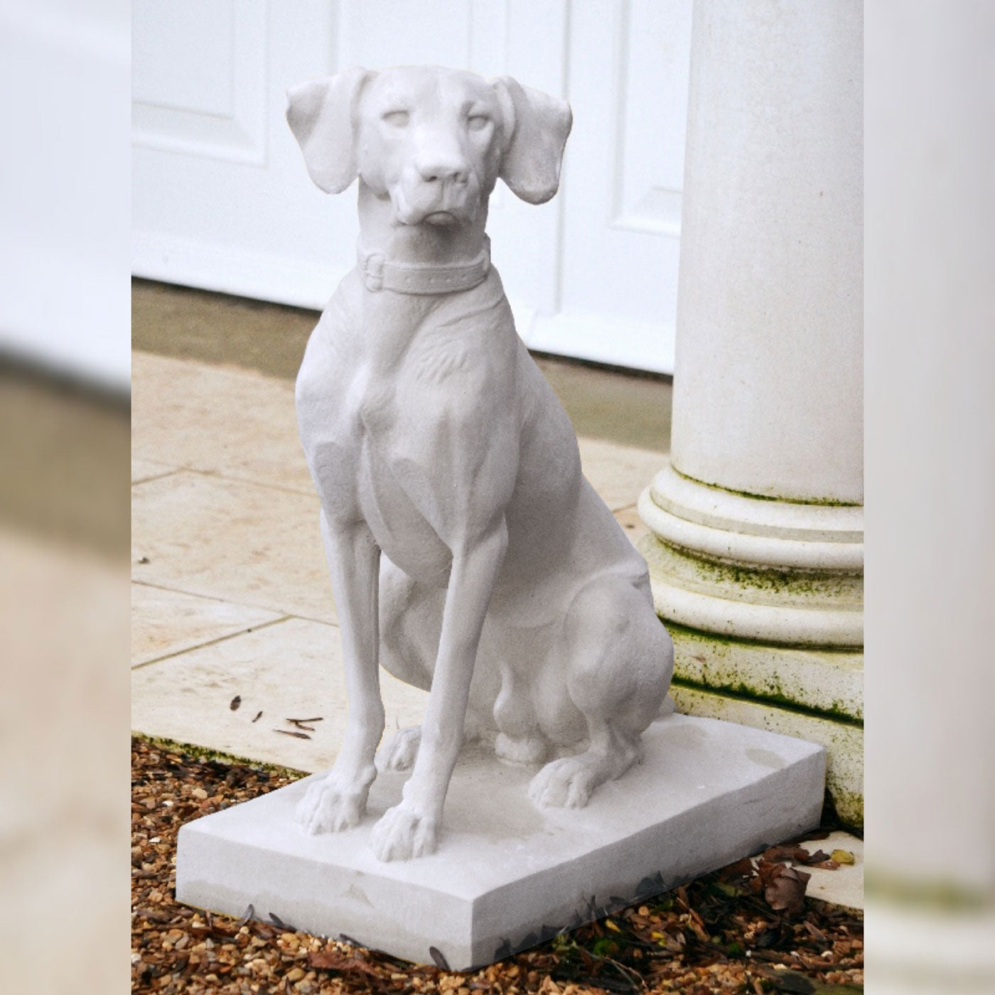 Noble hunting dog stone sculpture (LH facing) - Portland