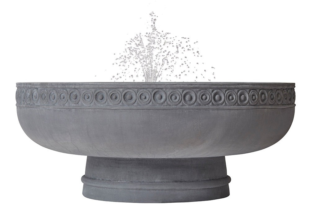 Romanesque Slate Bowl Fountain on Pedestal