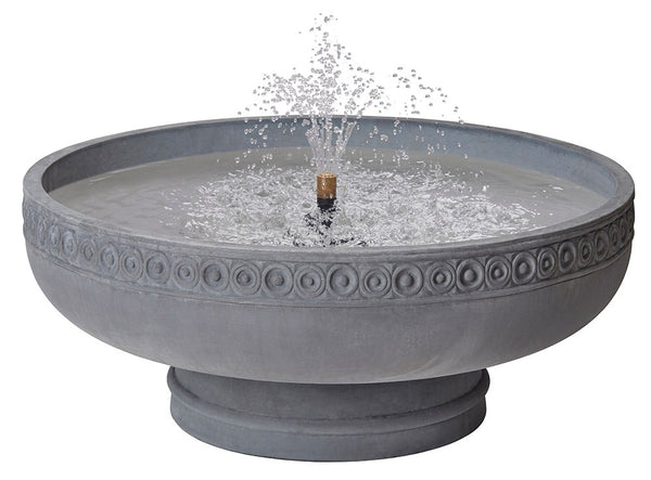 Romanesque bowl fountain on pedestal - Slate