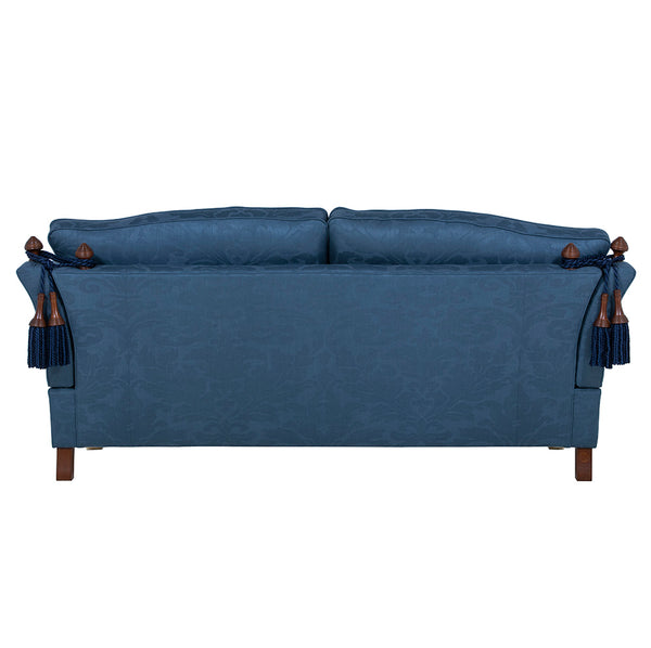 back of dark blue handmade knole sofa
