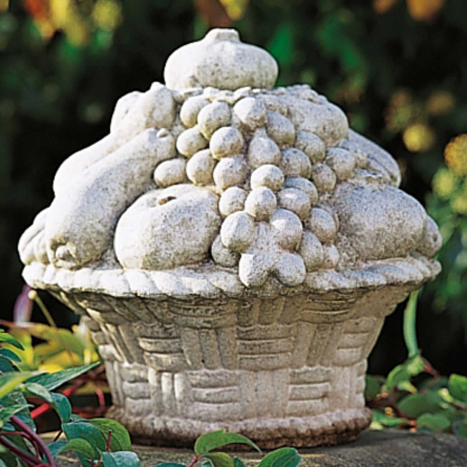 Basket of Fruit stone garden ornament