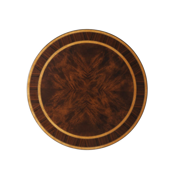 Flame Mahogany  Side Table with Palm Tree Accents