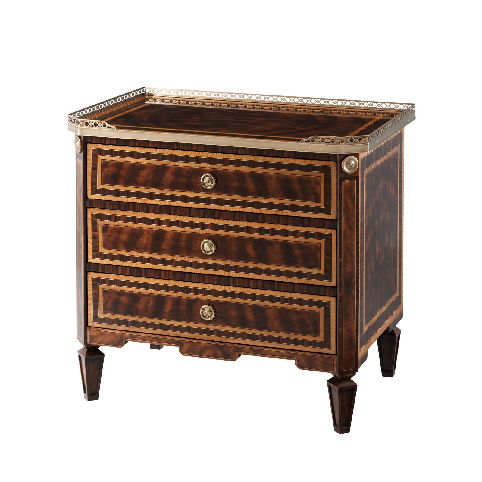 Mahogany and rosewood crossbanded nightstand