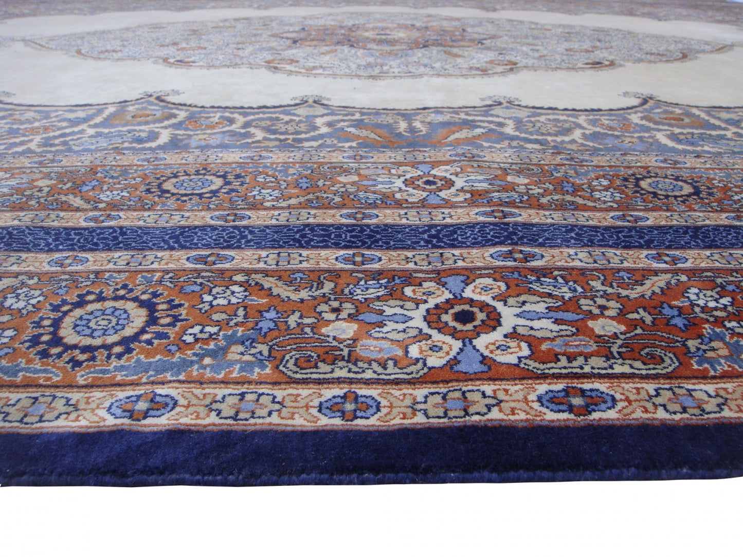 Hand Woven Indian Silk Rug -Tabriz Late 19thC Design