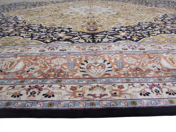Tabriz 19thC design silk pile carpet