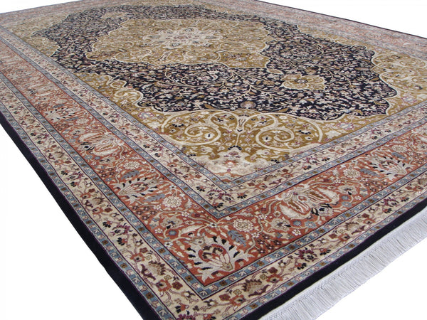 Tabriz 19thC design silk pile carpet