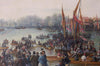 Oil Painting after 'The Oxford and Cambridge Boat Race' in style of JB Allan