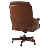 Regency style mahogany desk swivel chair with brass accents