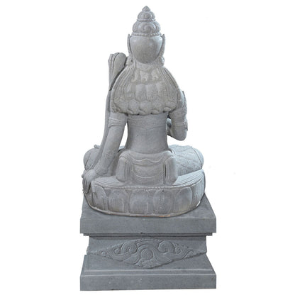 Large Garden Stone Statue of Sitting Dewi Sri - Goddess of The Earth