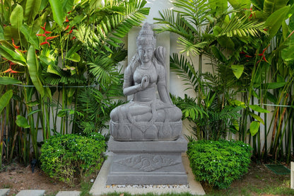 Large Garden Stone Statue of Sitting Dewi Sri - Goddess of The Earth