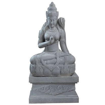 Large Garden Stone Statue of Sitting Dewi Sri - Goddess of The Earth