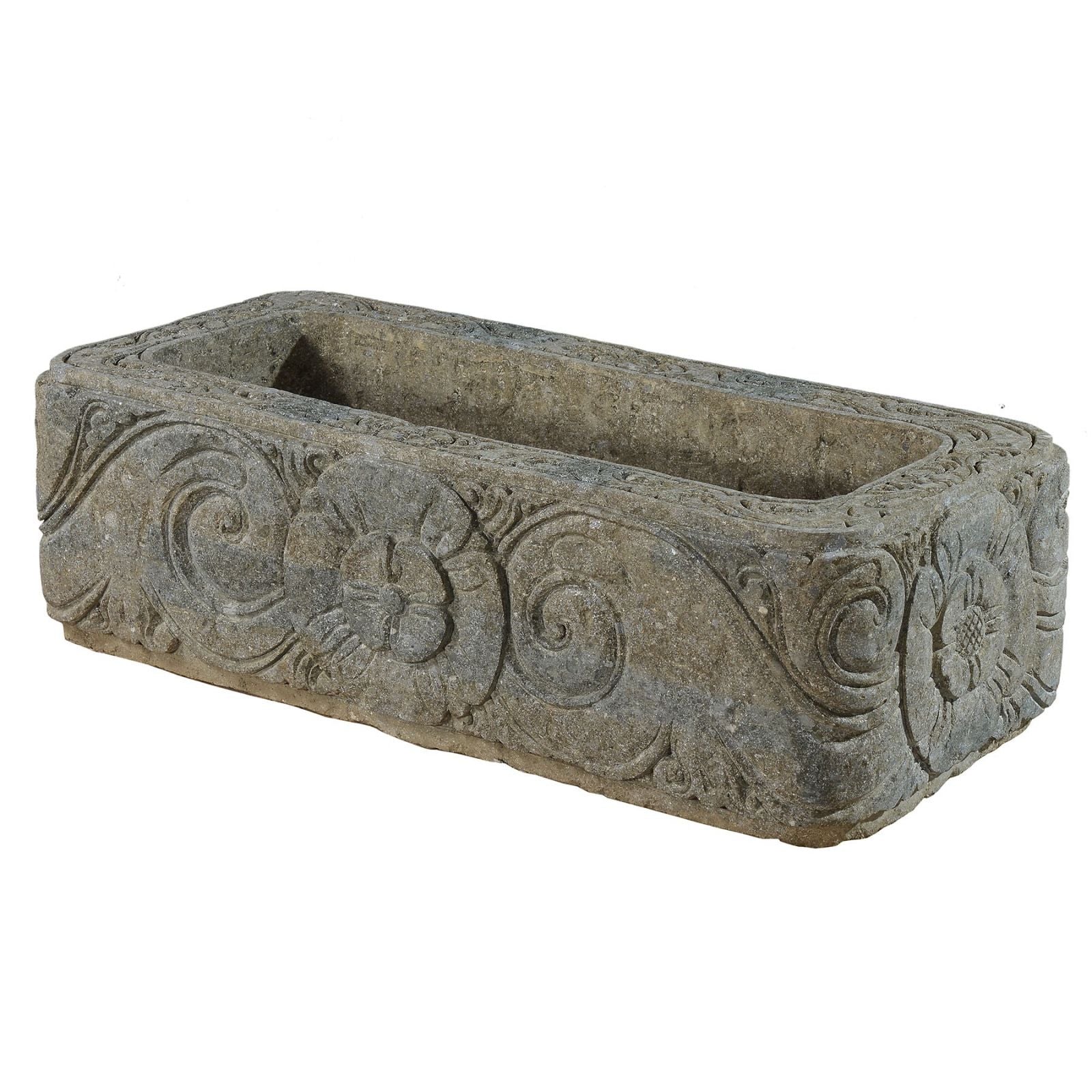 Large Rectangular Stone Large Rectangular Stone Planter, Hand Carved – Brights of Nettlebed