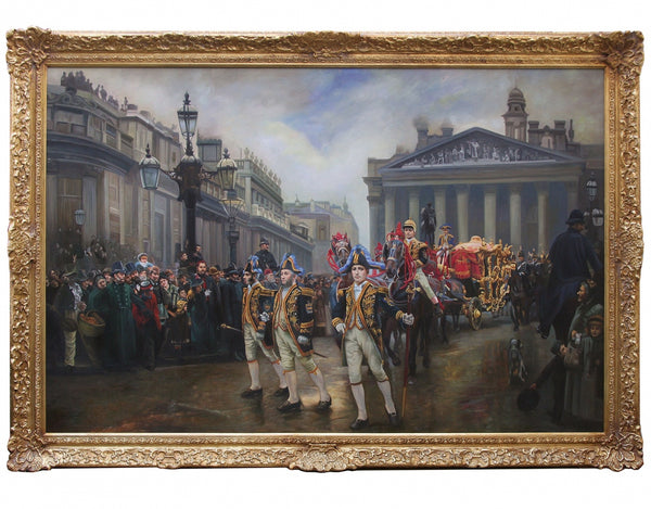 The Ninth Of November 1888, victorian style oil painting in style of William Logsdail