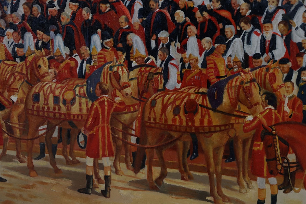 Victorian style oil painting after Queen Victoria's Diamond Jubilee in style of Andrew Carrick Gow