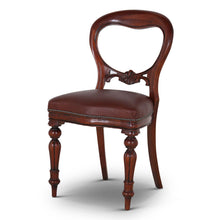 Balloon Back Dining Chair in Brown Leather