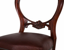 Balloon Back Dining Chair in Brown Leather