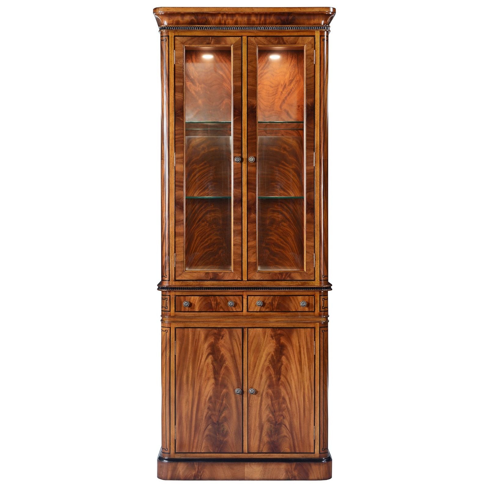 Thomas Hope style two door mahogany display cabinet