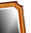 Mahogany and satinwood wooden overmantel mirror