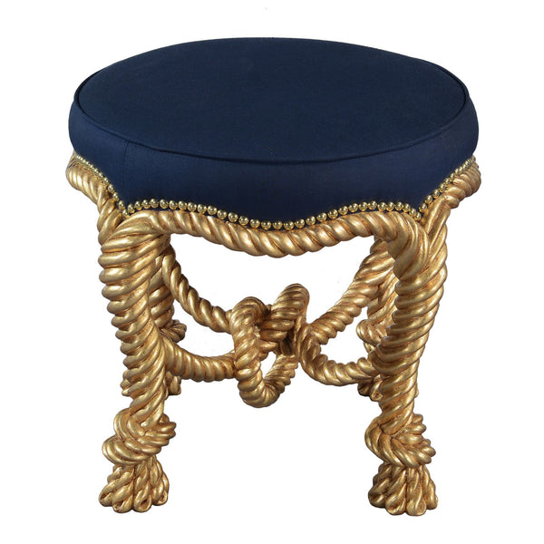 Ropework circular stool - Giltwood