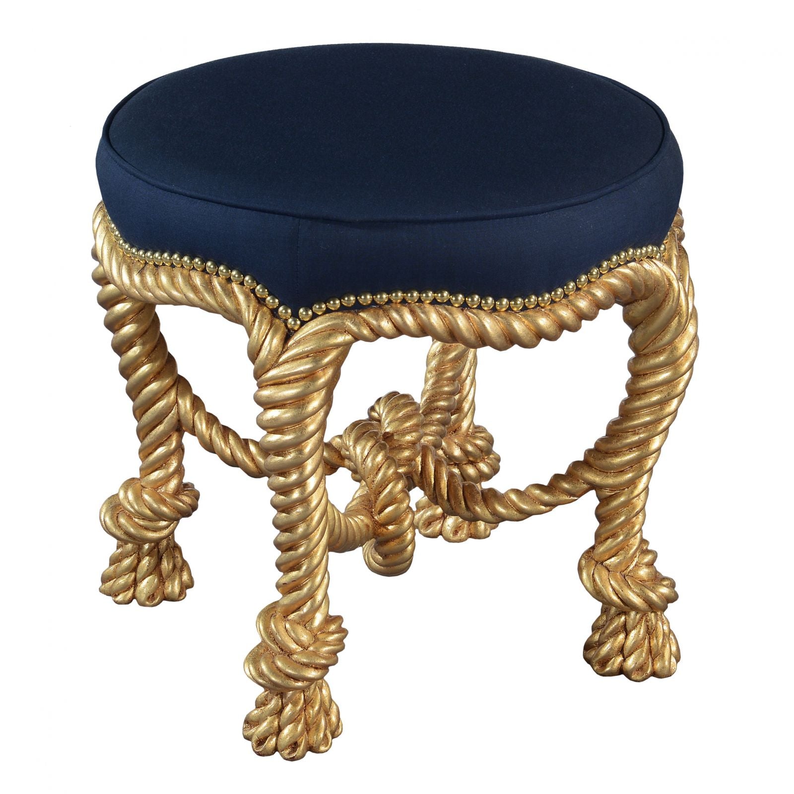 Ropework circular stool - Giltwood