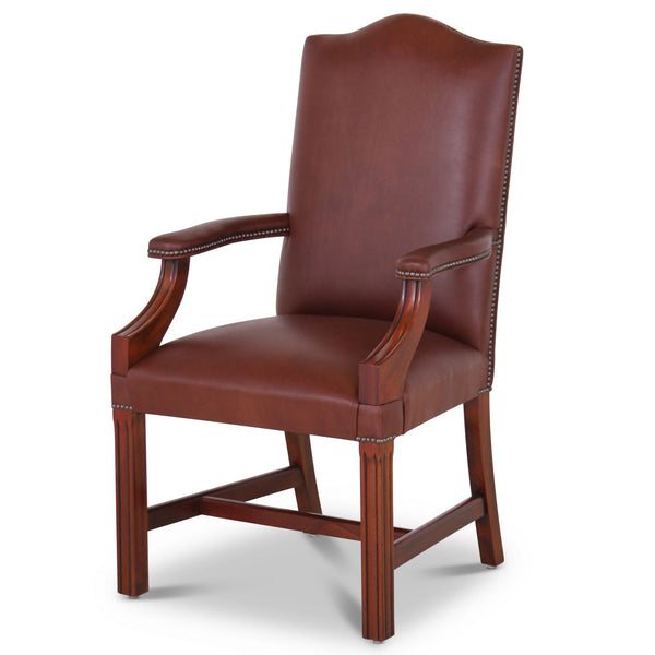 Leather Cathedral dining arm chair