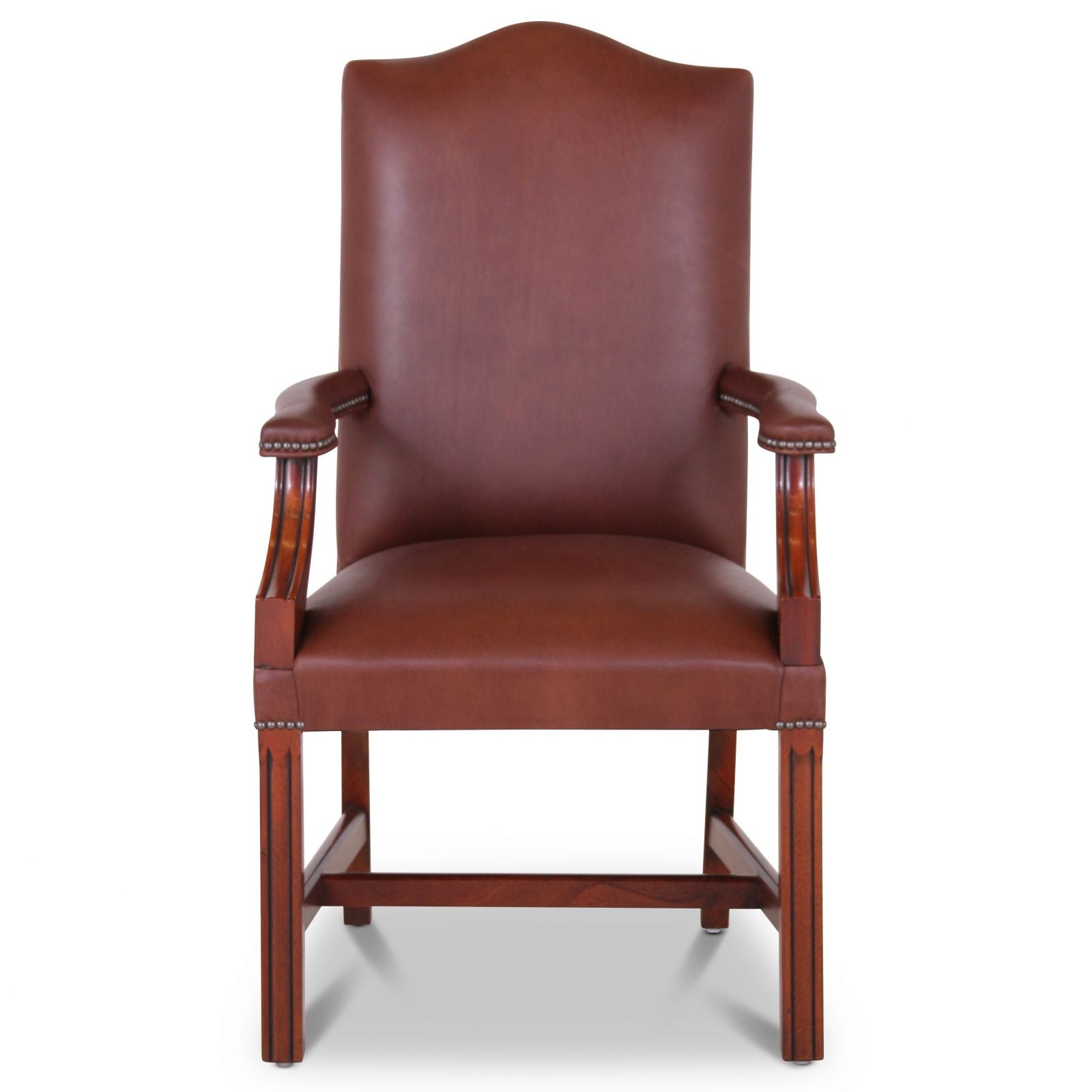 Leather Cathedral dining arm chair