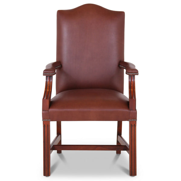 Leather Cathedral dining arm chair