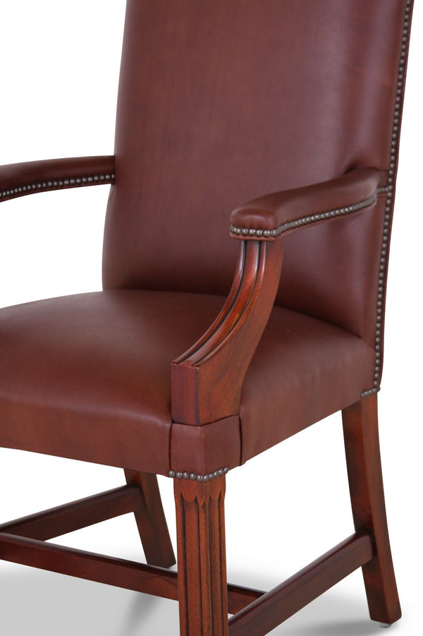 Leather Cathedral dining arm chair