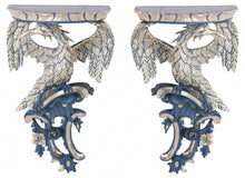 Pair of Hand Carved White Gold Wall Brackets