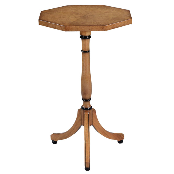 Octagonal Wine Table in Honey Burr Oak