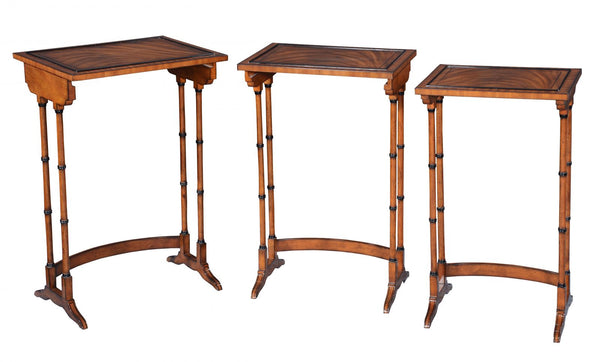 Antique style Nest of three tables - Mahogany
