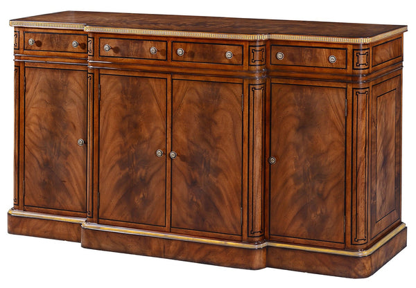 Thomas Hope style mahogany breakfront sideboard - gilded