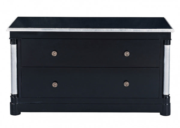 Empire television stand - ebony with silver