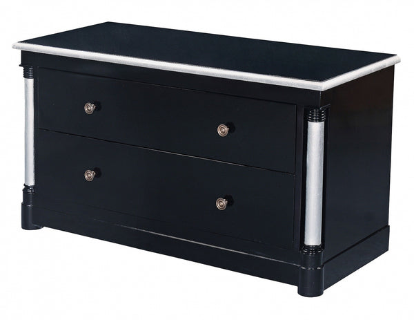 Empire television stand - ebony with silver