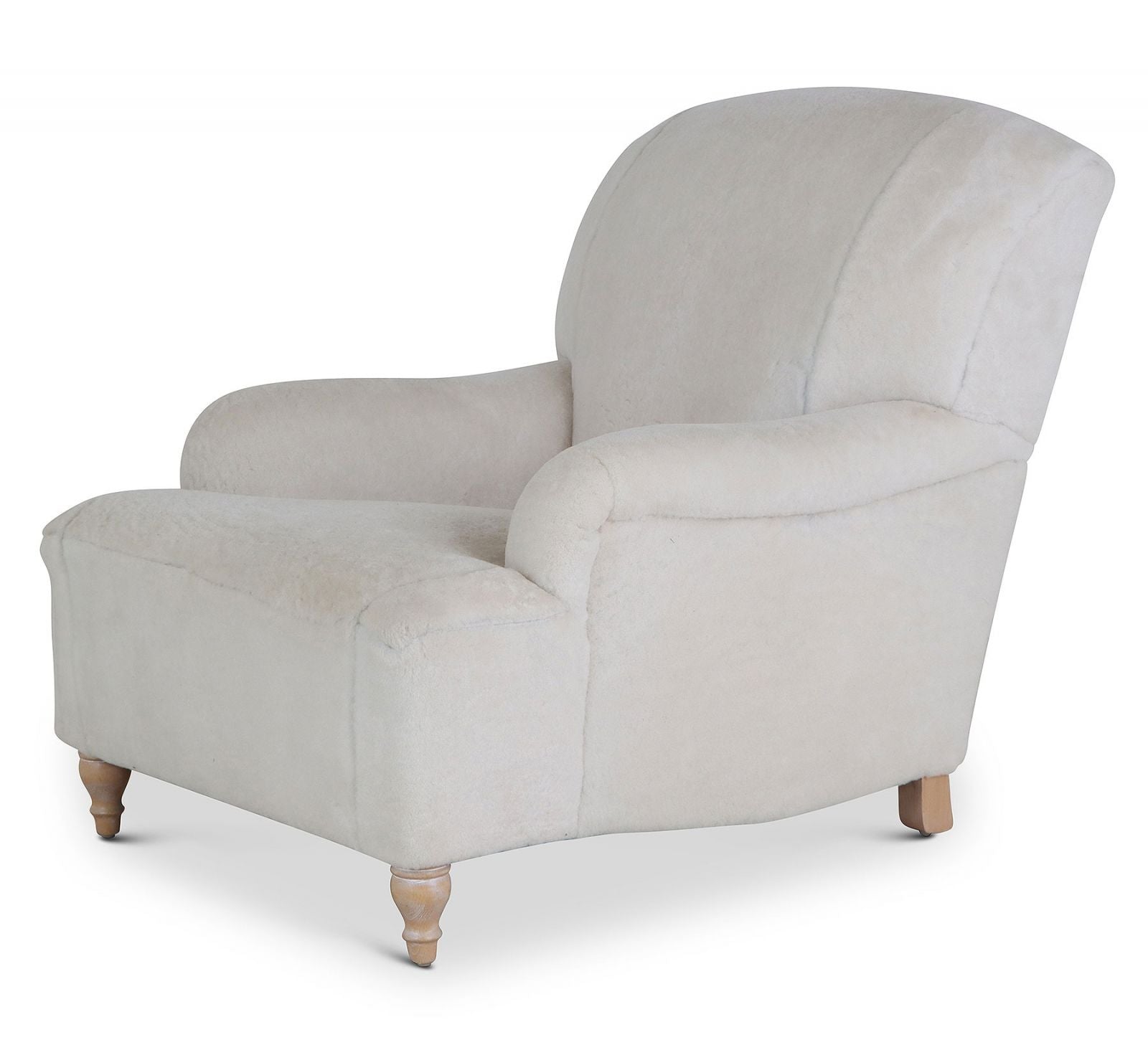 Milton 1930s style easy chair in sheepskin wool