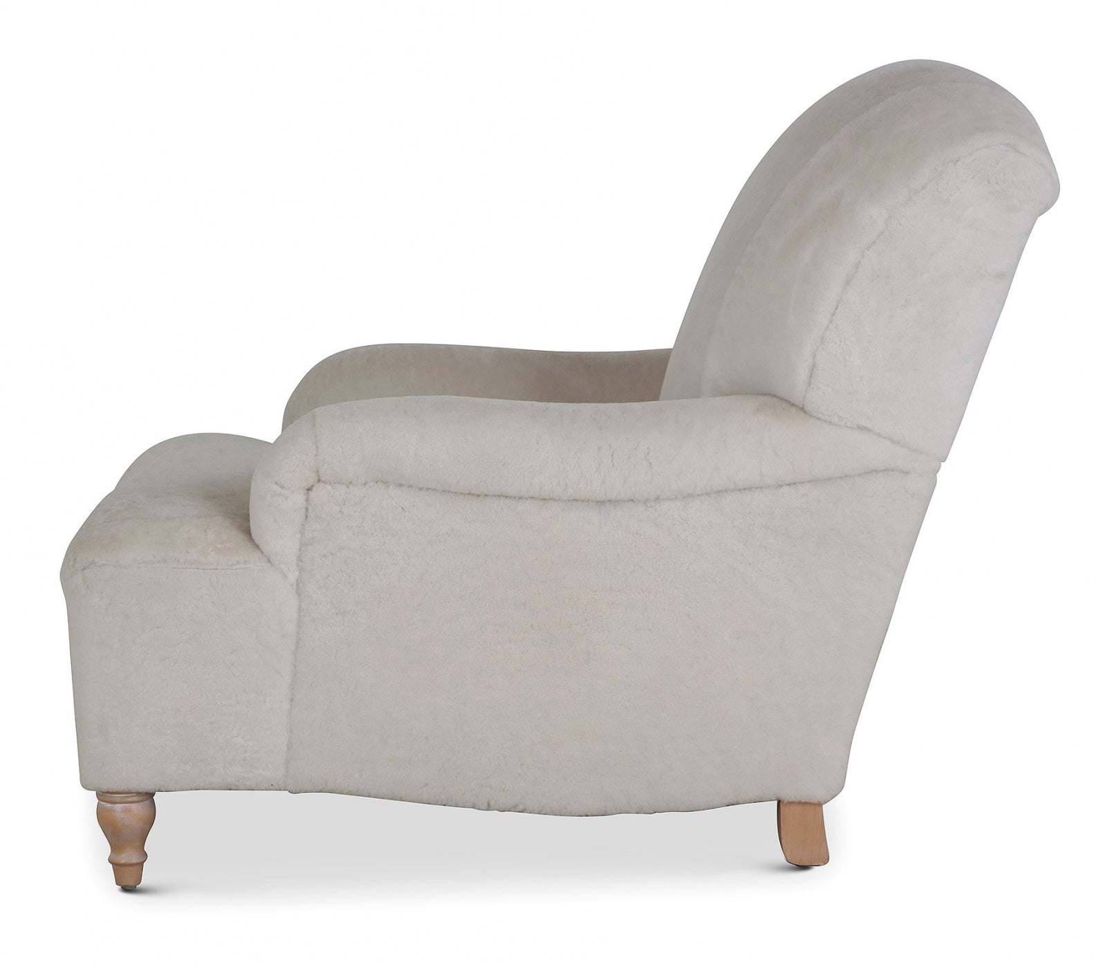 Milton 1930s style easy chair in sheepskin wool
