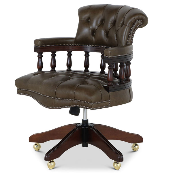 Captains swivel leather desk chair