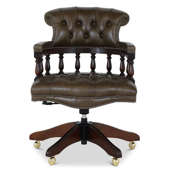 Captains swivel leather desk chair