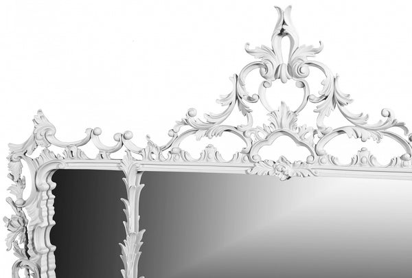 George II Style Overmantel Mirror - Light Grey