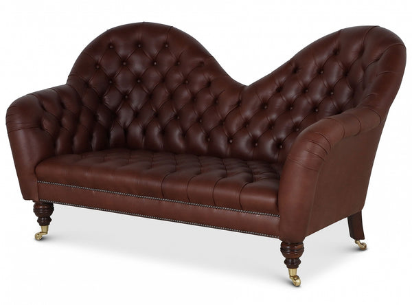 Kensington sofa in brown hide