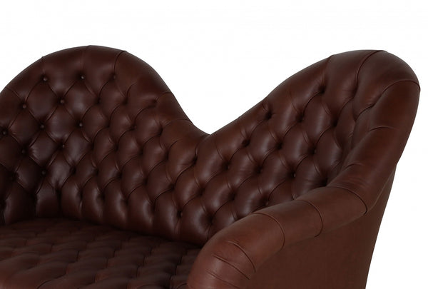 Kensington sofa in brown hide