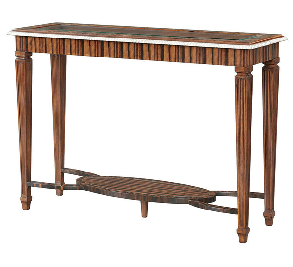 Ebony console table with glass top