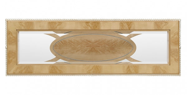 Crotch sycamore console table with glass top