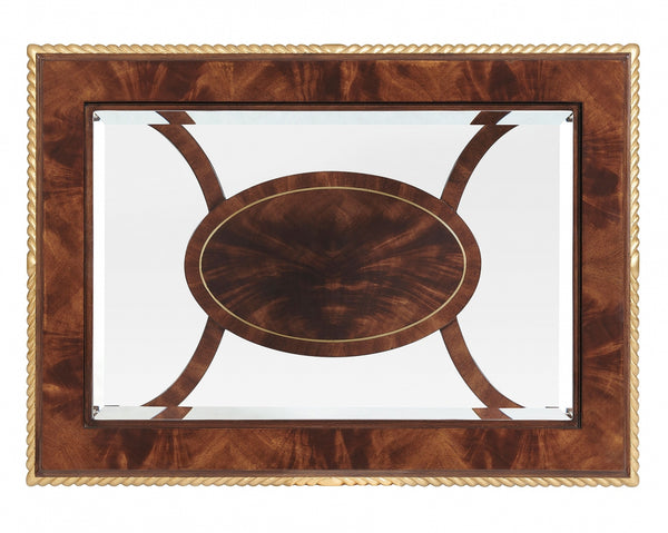 Mahogany side or lamp table with glass top