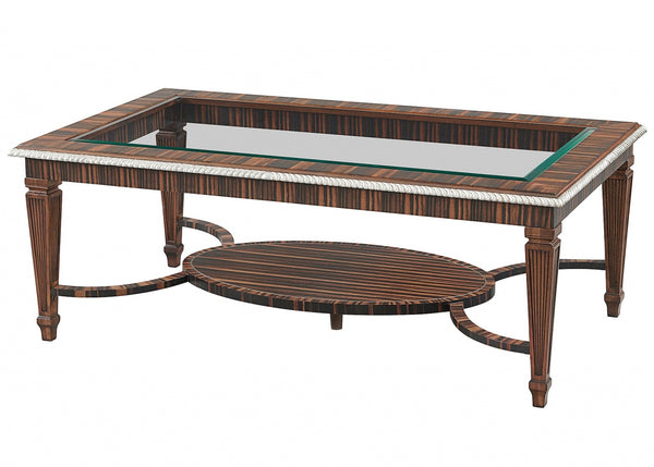 Ebony coffee table with glass top