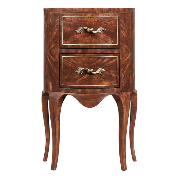 Continental style mahogany demi lune console table