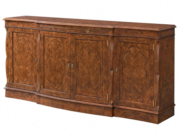 Serpentine burr walnut 4 door sideboard