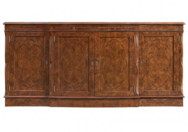 Serpentine burr walnut 4 door sideboard