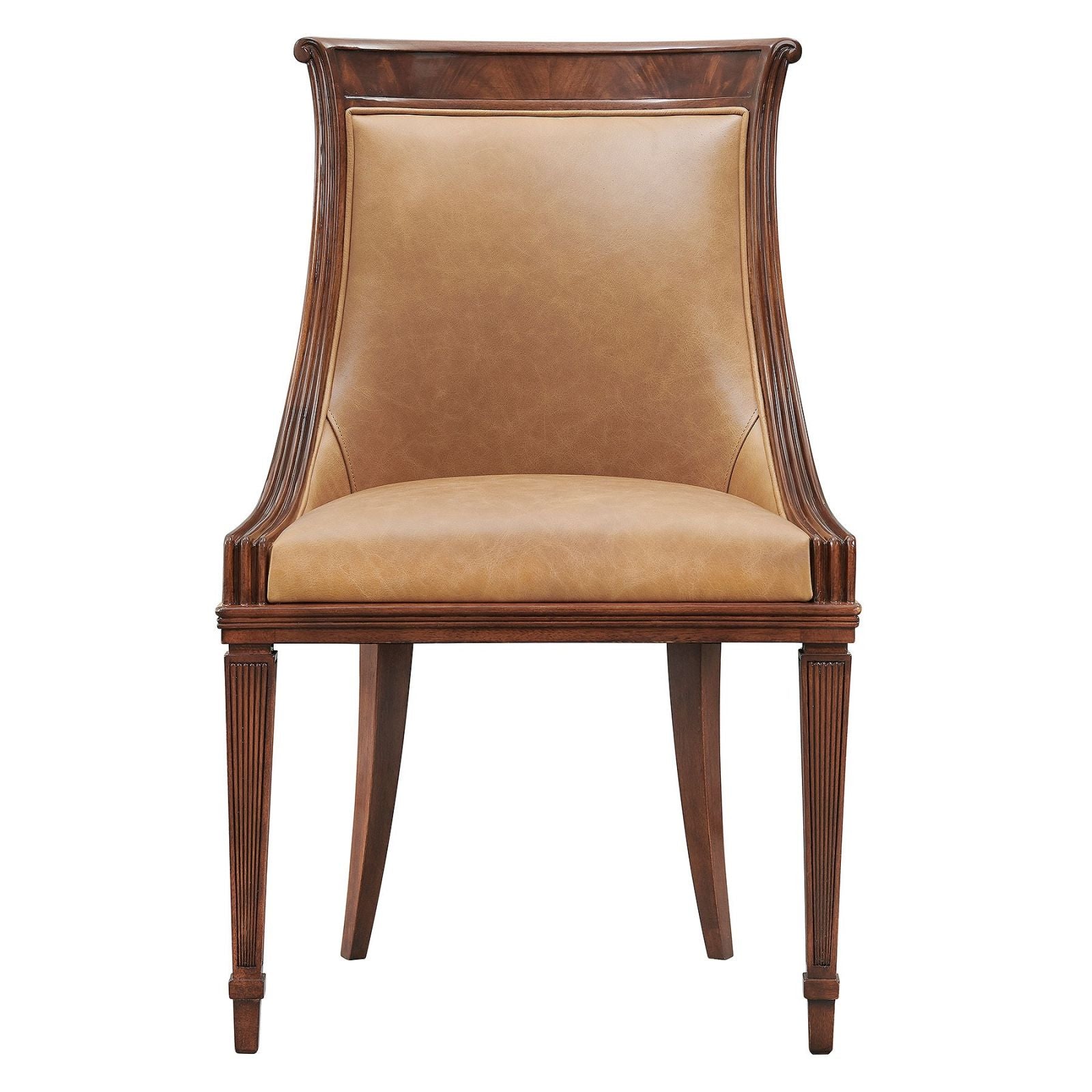 Scoop back crotch mahogany dining chair
